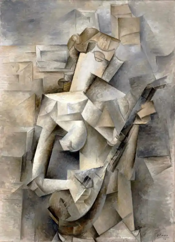Woman with mandolin - Pablo Picasso; 1910