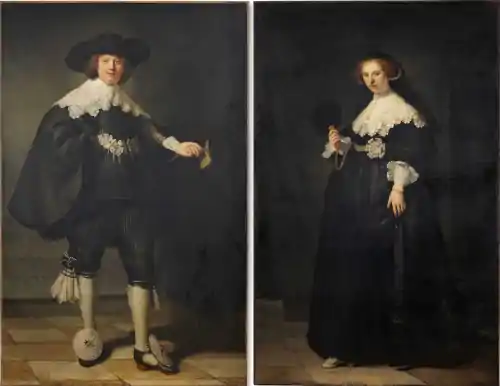 Portraits of Martin Sulmans and Opien Koppit - Rembrandt van Rijn; 1634